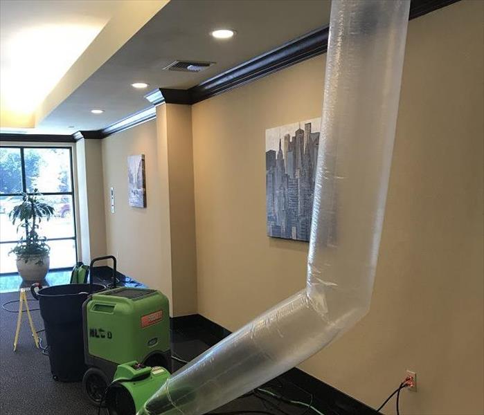 SERVPRO drying equipoment drying ceiling olf business